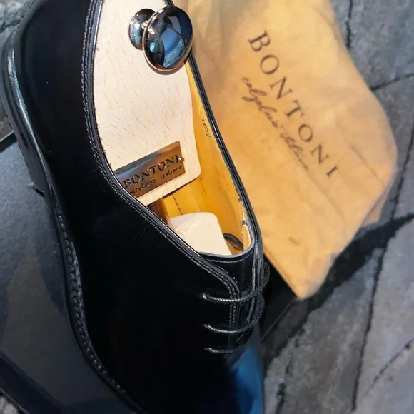 Bonton Black Leather Oxfords display picture 1